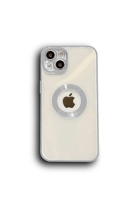 Iphone 13 Uyumlu Logo Yeri Açık Premium Beyaz Renkli Silikon Kapak Kılıf 13Beyaz