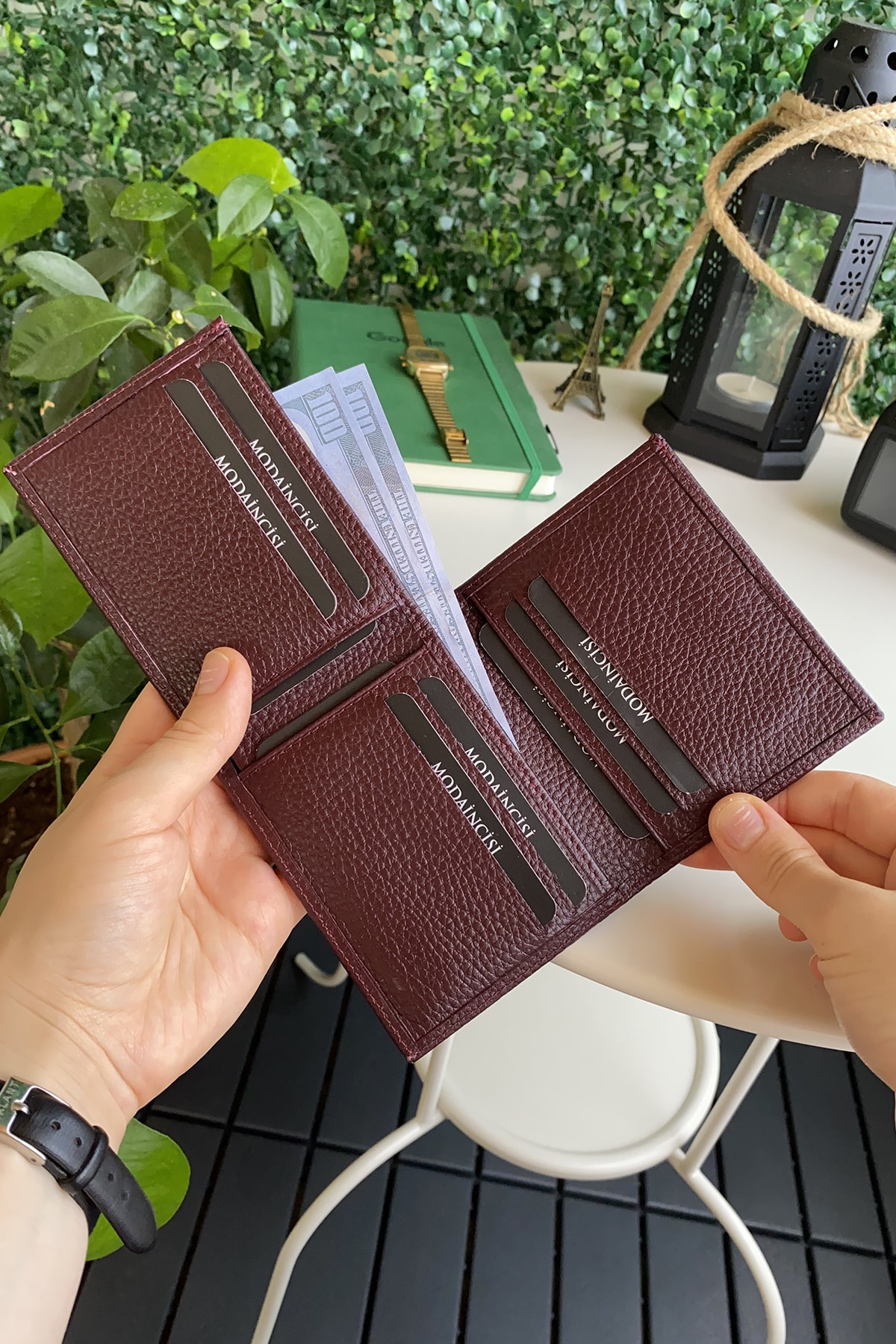 Modica Hakiki Deri Bordo Erkek Cüzdan | Kimlik, Kart ve Banknot Bölmeli – Sahara