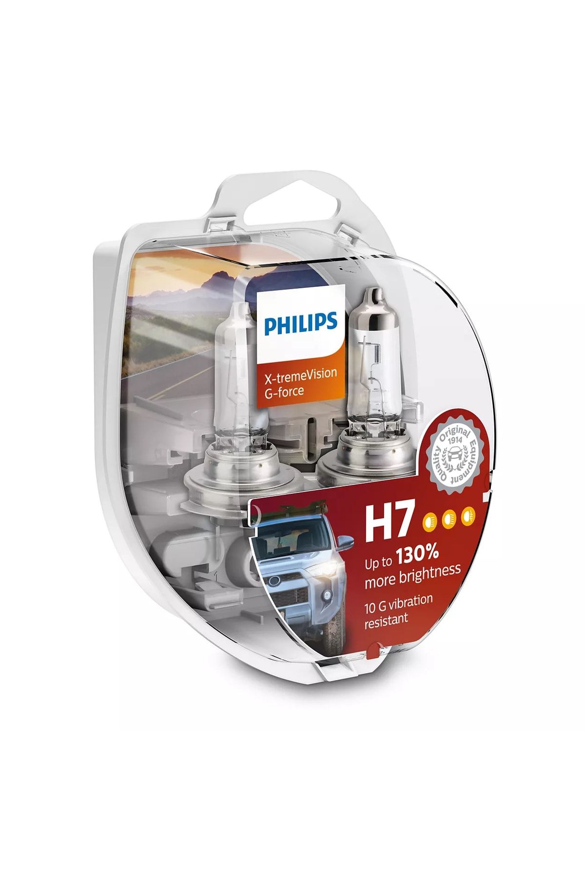 Philips H7 X-tremeVision Low Beam/High Beam Lamp, 12972XVB2