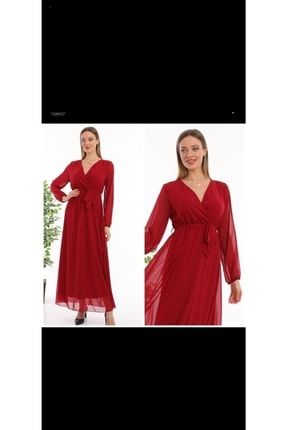 Kırmızı Şifon Elbise VVMDSFNK