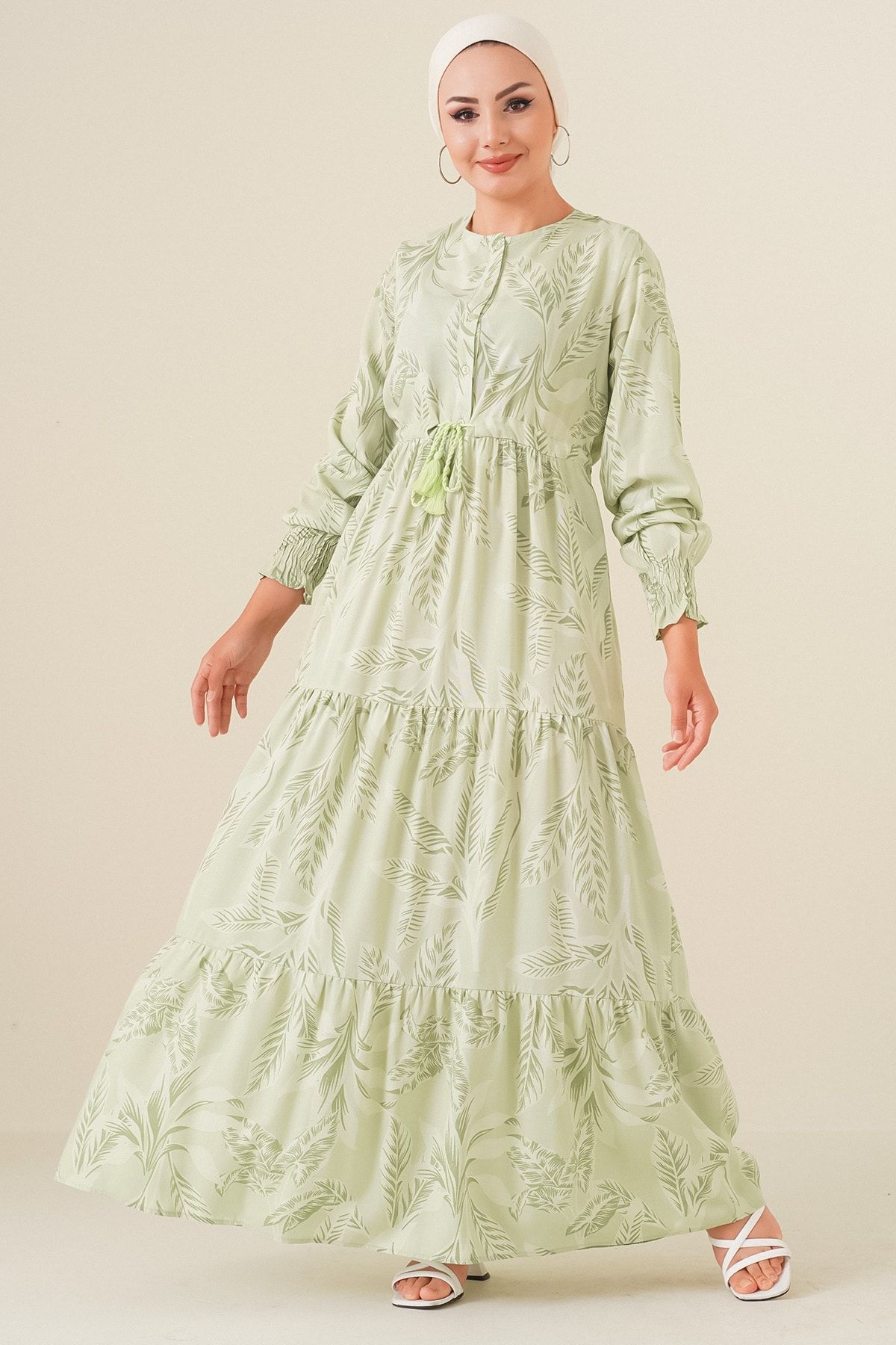 لباس حجاب طرح دار 2145 - E.green Bigdart