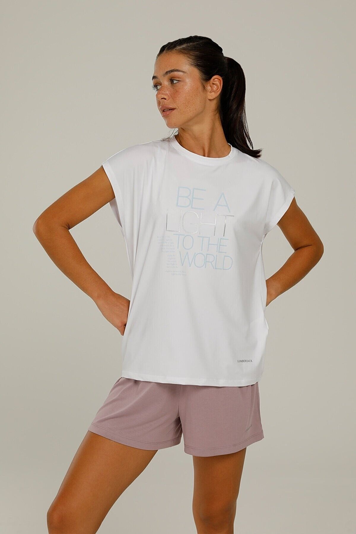 lumberjack Ct1014 Lucy Slogan T-shır Kadın Kısa Kol T-shirt Ct1014 Lucy Slogan T-shır
