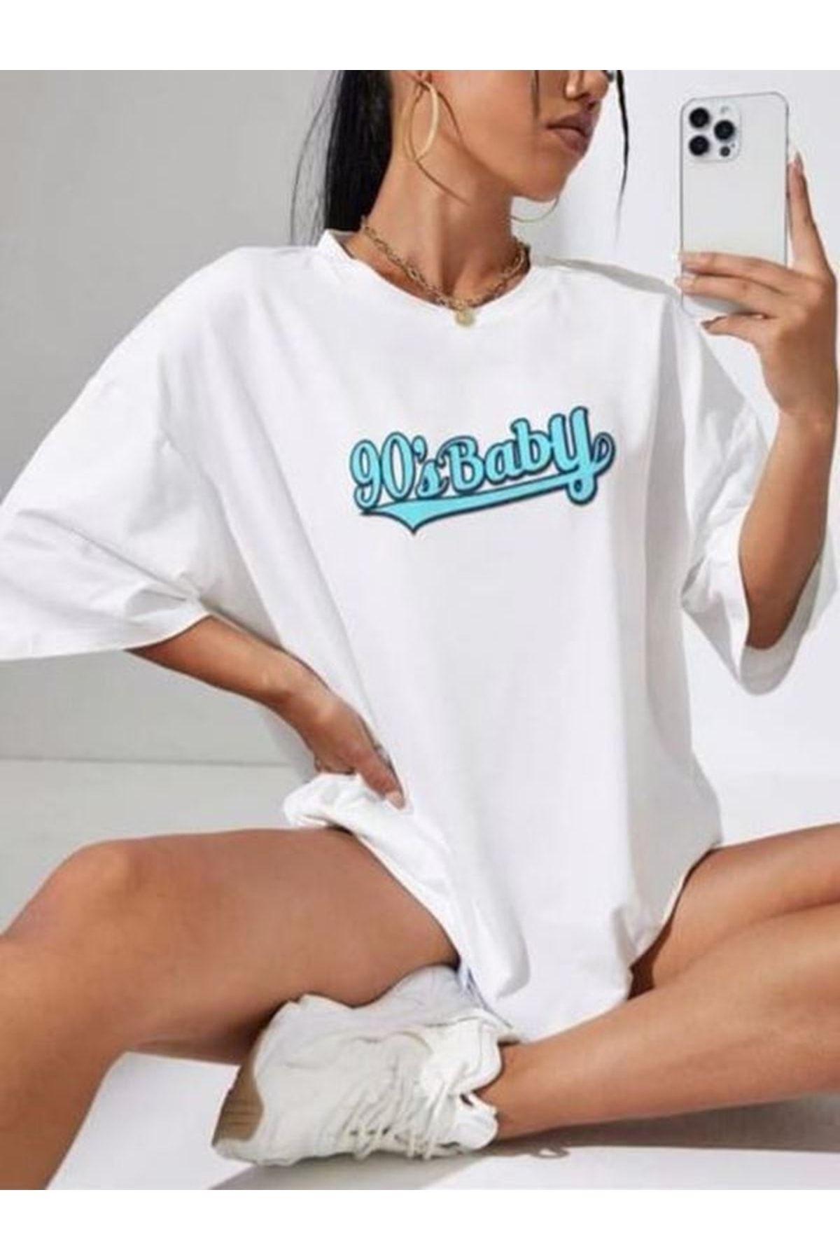 SAVO G Y M 90 s Baby Printed Women s Oversize T shirt Trendyol