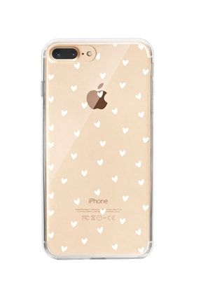 Iphone 8 Plus Minik Kalpler Beyaz Desenli Şeffaf Telefon Kılıfı BCIPH8PSEFMNKKLPBYZ