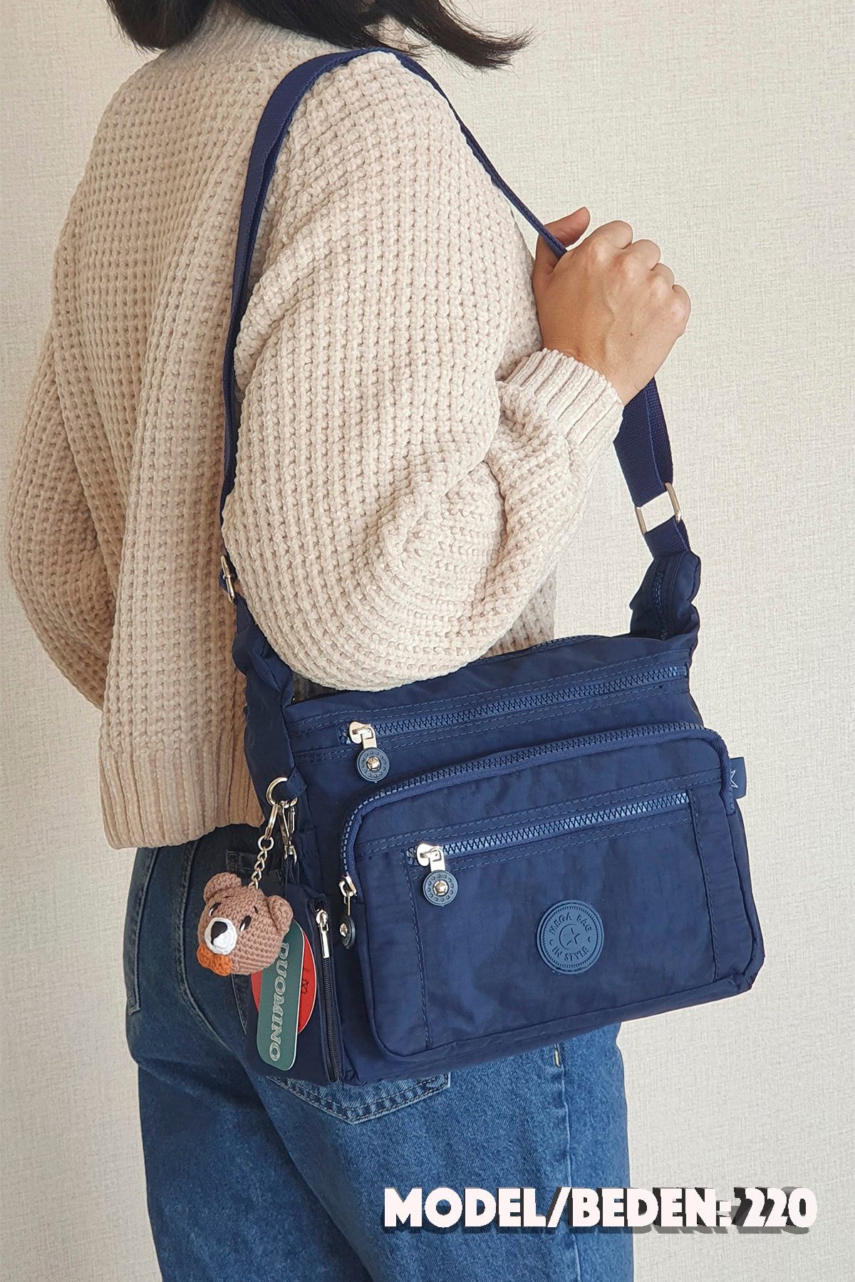 FCSTORE Navy Blue Women s Strappy Crossbody Bag Mega Messenger Bag