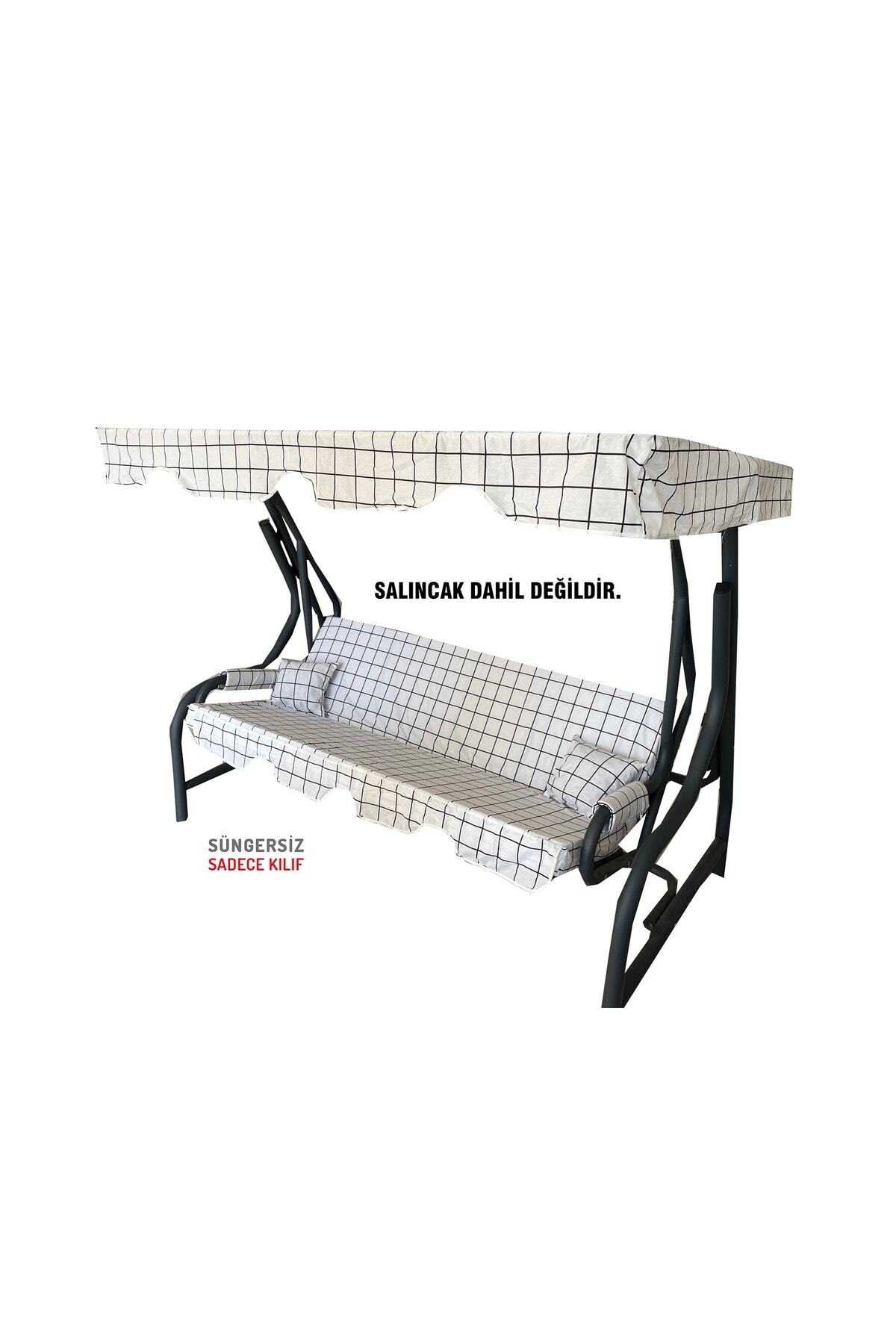 3 Person Swing Cushion Set Sponge-Free Pouch White Board Garden Cushion