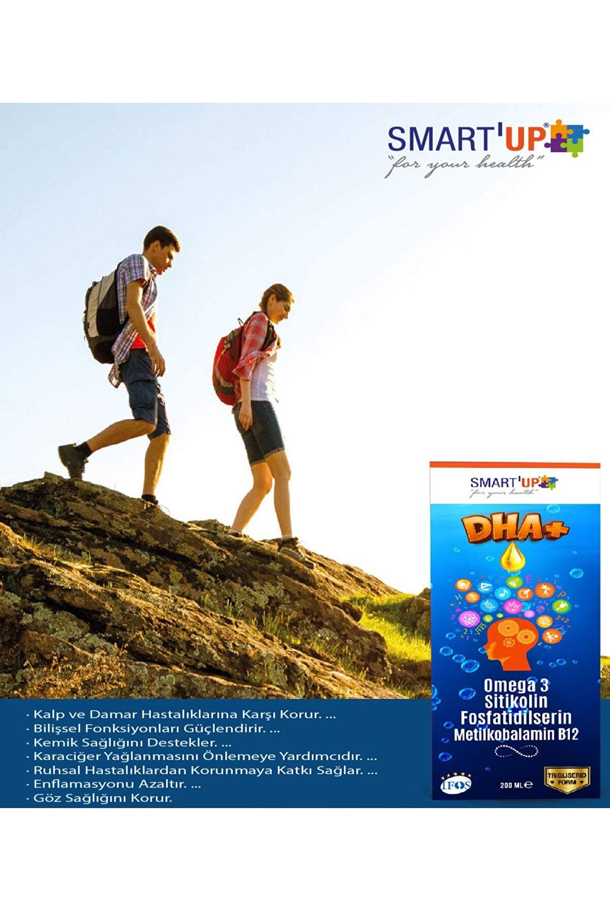 SMART UP-Dha Omega 3 and Vitamin B12 200ml Syrup - 3 Bottles 5