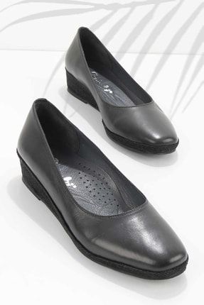 Siyah Leather Kadın Dolgu Topuklu Ayakkabı K01531430003