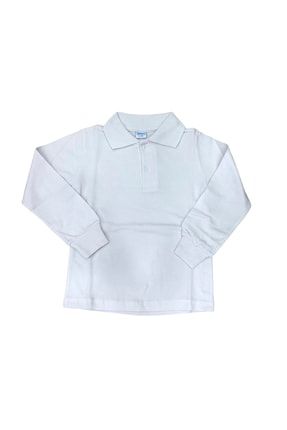 Çocuk Polo Yaka Okul T-shirt Klasik Uzun Kol 237978