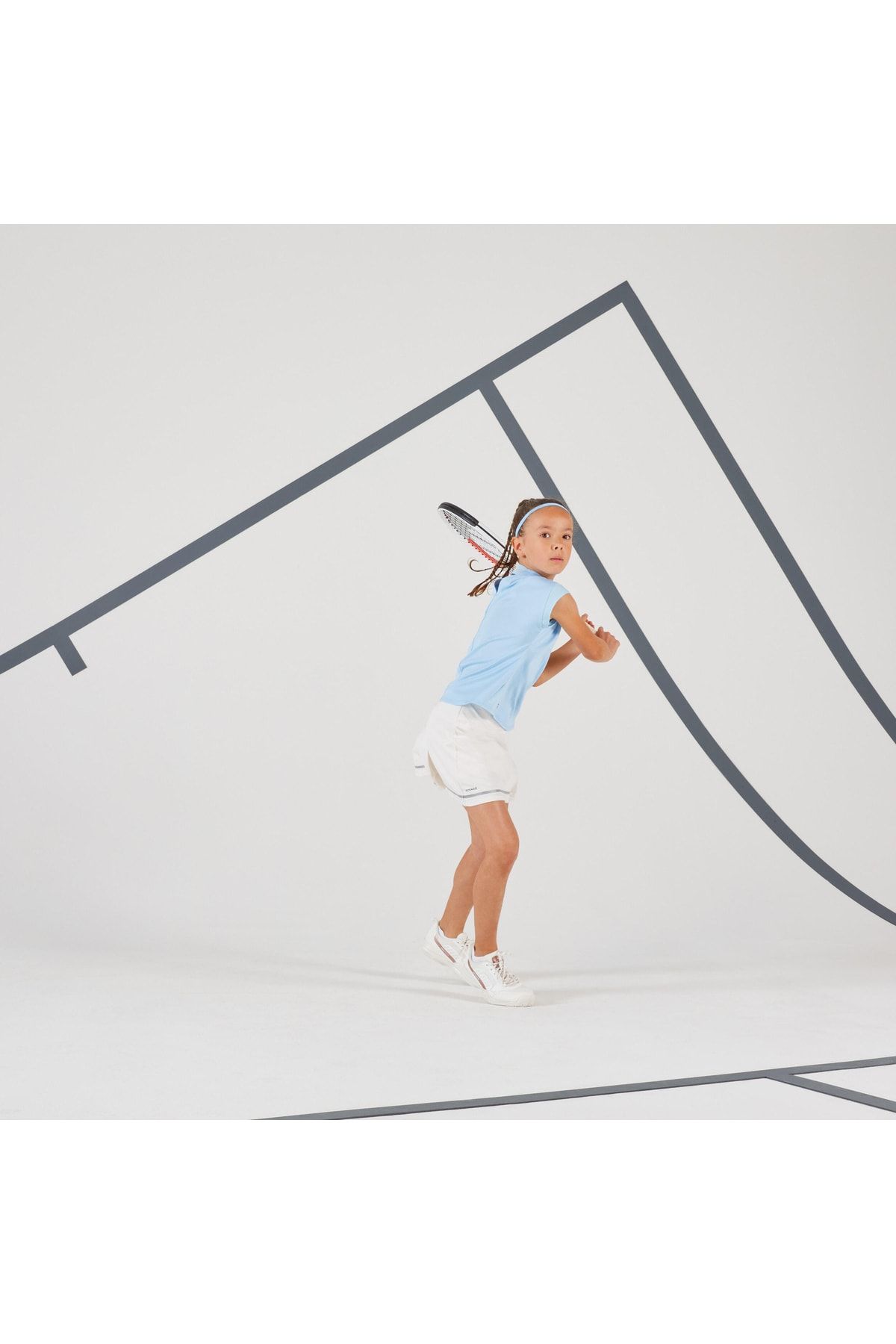 Decathlon تی شرت تنیس کودکان Artengo 500 آبی روشن