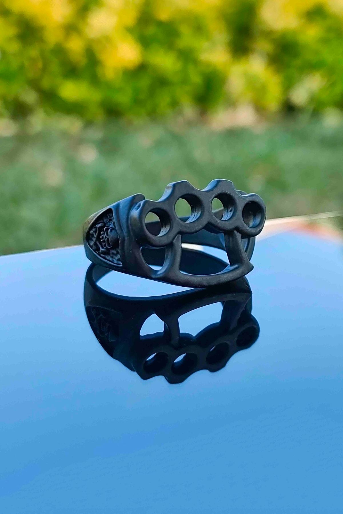 TREND COLLECT ON Brass Knuckle Model Adjustable Black Brass Knuckle Ring