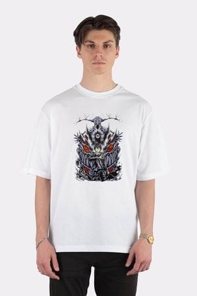 Unisex Beyaz Oversize T-shirt Chainsaw Man Aki TT1136