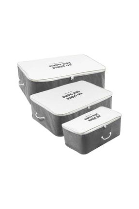 6lı Set Hurç Baza Altı Düzenleyici Dolap Içi Sandık Düzenleyici Çanta Set (XL L M) Gri-beyaz dop12316751igo