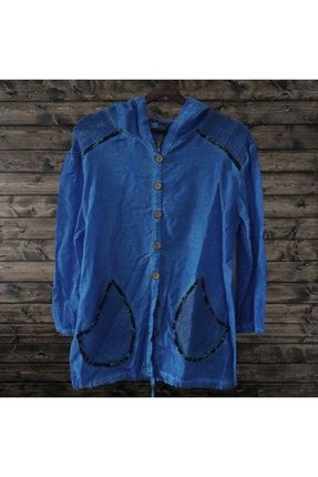 Otantik Salaş Keteb Gömlek(eskitme Bohem Gömlek)mavi Gömlek TTO135