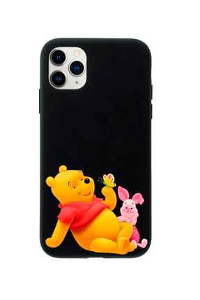 Iphone 11 Pro Pooh Tasarımlı Siyah Telefon Kılıfı BCIPH11PPOOH