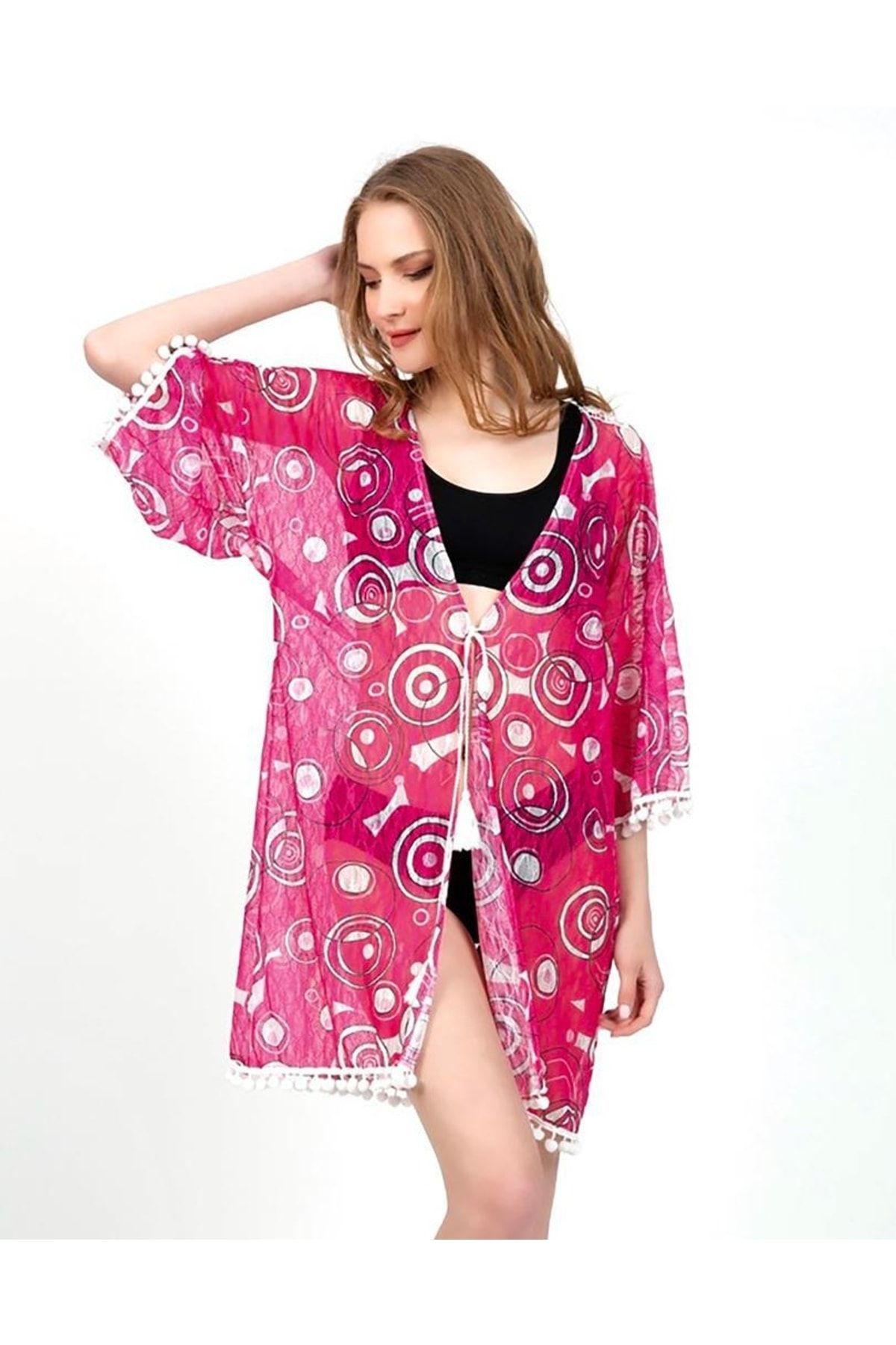 SiaLess Lingerie Rochie De Plajă Moyo Bikini Preo Fuchsia Pentru Femei, Cu Detaliu De Broderie La Spate Femeie - XL