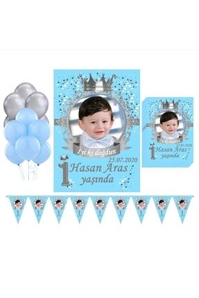 Doğum Günü Parti Seti Kişiye Özel Hediye (afiş-flama-magnet-balon) 022