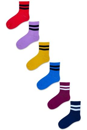 Erkek Çorap Soket Uzun Corap Kadın Havlu Renkli Desenli Çoraplar 6 Adet SS-450