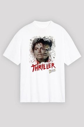 Michael Jackson Beyaz Unisex Oversize Tişört T-shirt OS3887