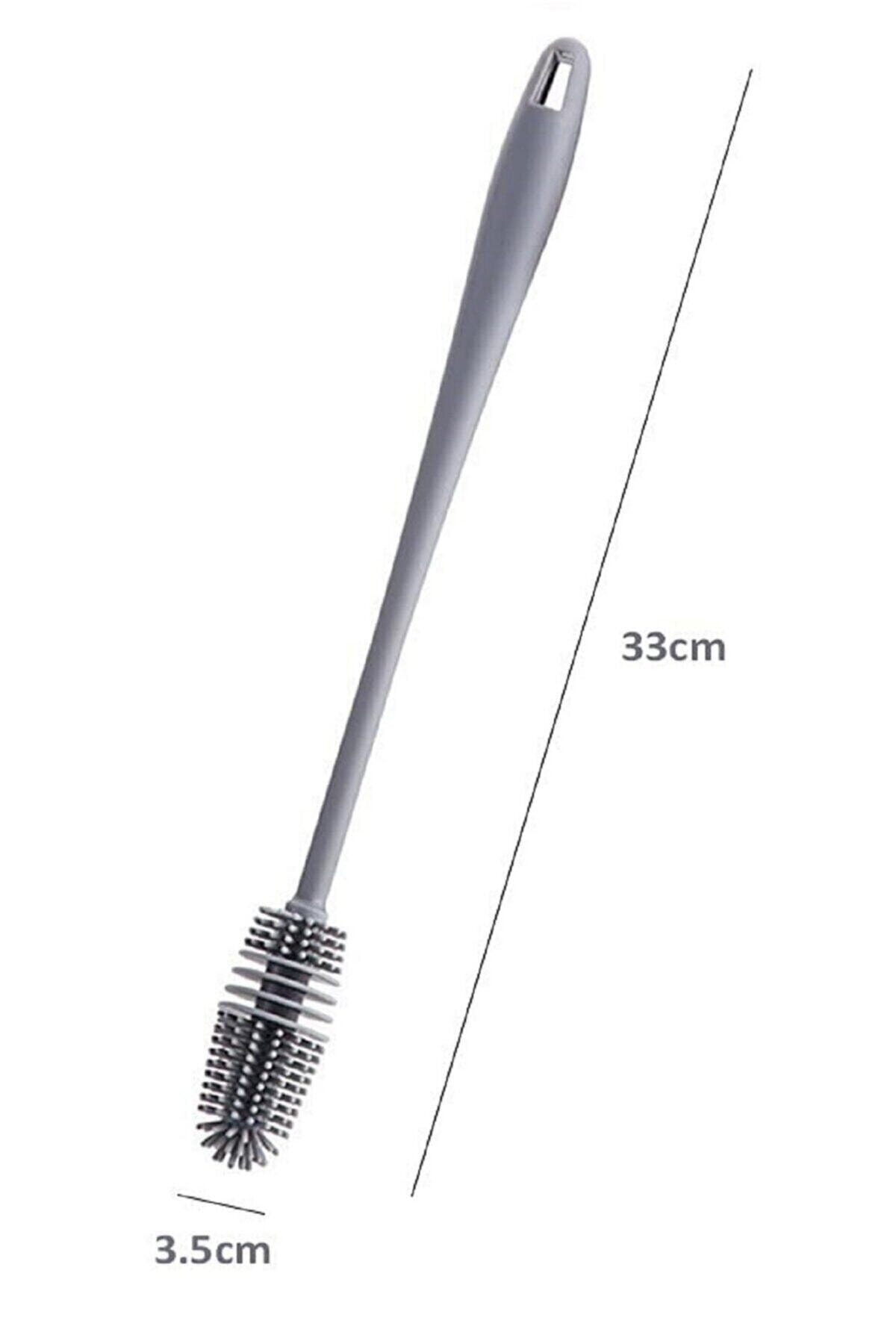 Kitchen Beauty Biberon Temizleme Fırçası Silikon Süt Şişe Yıkama Fırçası 360 Derece Döner Fonksiyonlu Uzun Saplı fotoğrafı 5 (önizleme)