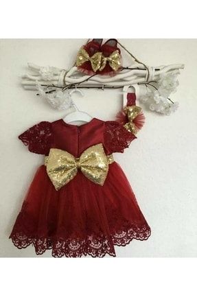 Kız Bebek Bordo Mevlüt Özel Gün Elbisesi 0 6 Ay 31040
