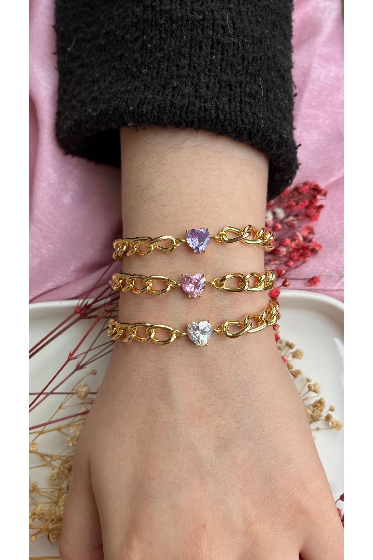 Purple sales heart bracelet