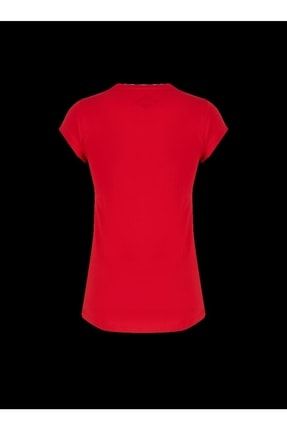 London Kadın Bisiklet Yaka T-shirt Kırmızı 222 LCF 242013