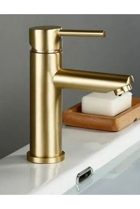 Gold Altın Kaplama Sabit Banyo Lavobo Bataryası Musluğu Çeşmesi Çift Su Girişli BBDJDJDJD