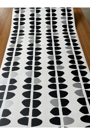 Siyah-beyaz-gri Desenli Ithal Duvar Kağıdı (5m²) 286236