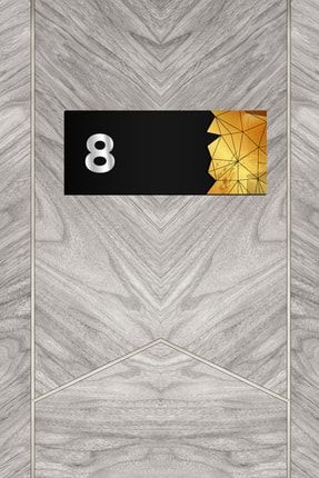 Dekoratif Aynalı Kapı Numarası Pleksi No: 8, Gold TYC00489457824