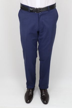 Erkek Mavi Klasik Kesim Boru Paça Yazlık Keten Pantolon Fistan Erkek Pantolon TRC-605-001