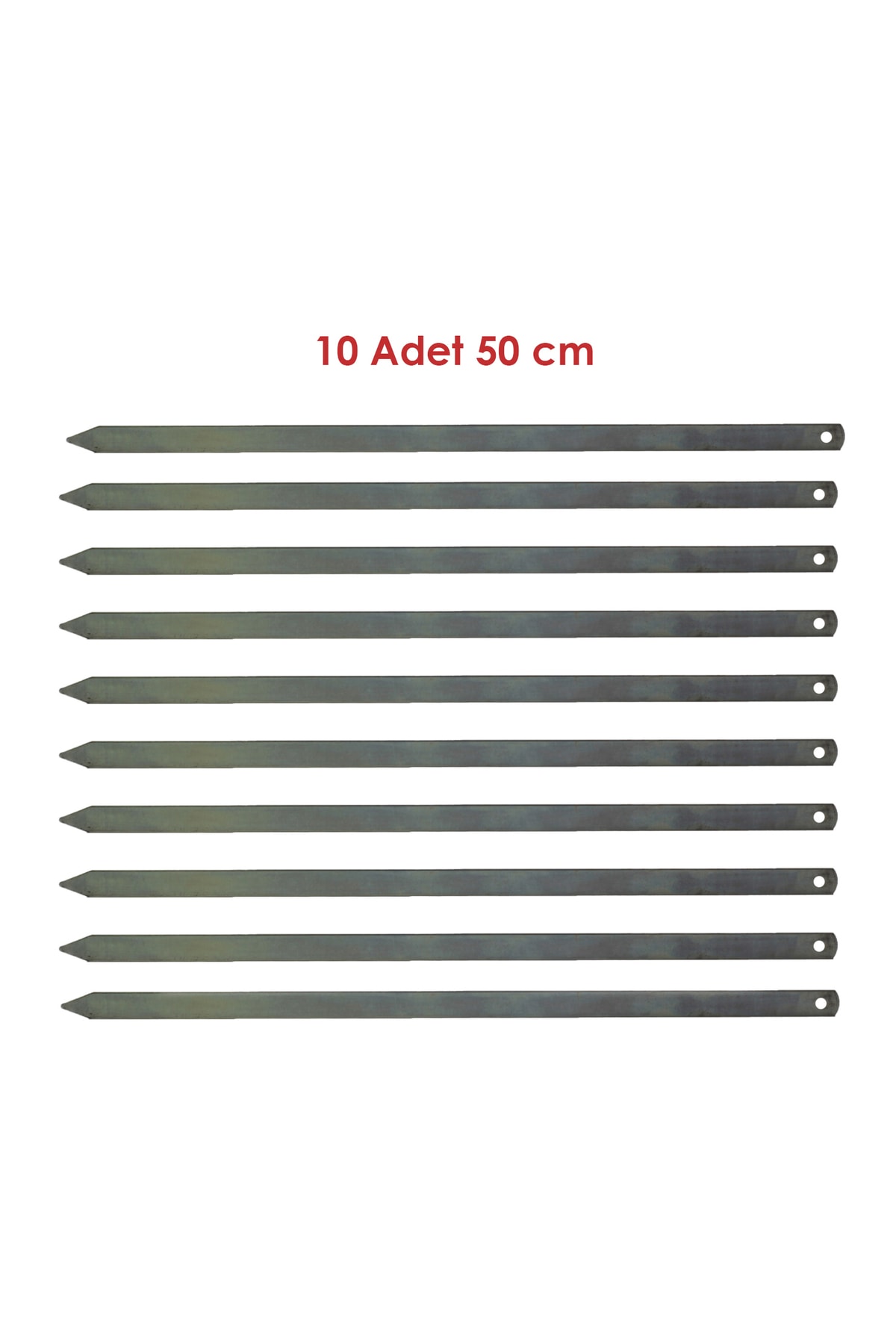 Haura Adana Kebap Beyti Döner Et Kıyma Galvaniz Şiş 50 Cm Mutfak Barbekü Izgara 10 Adet