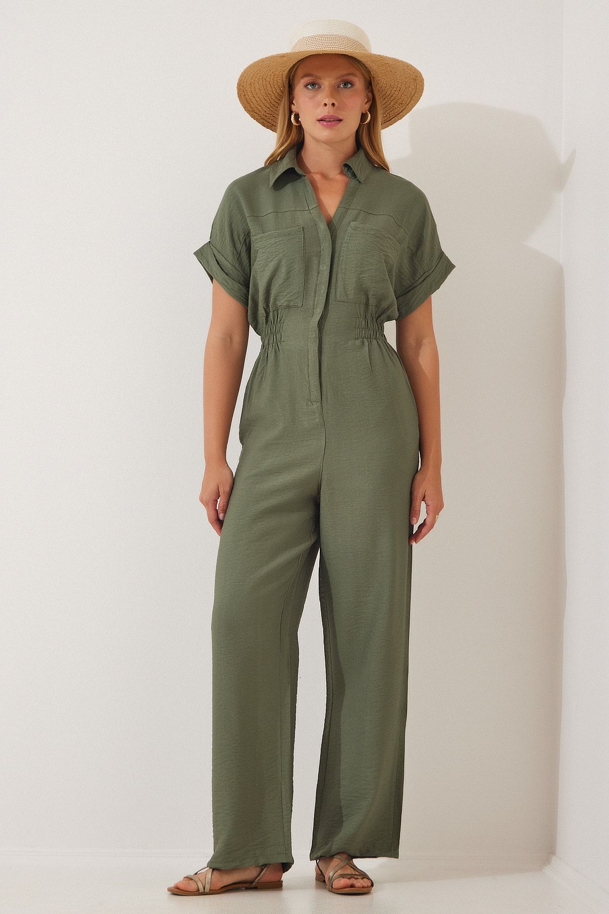 Womens khaki cheap utility jumpsuit