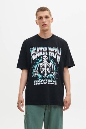 Kısa Kollu Death Row Baskılı T-shirt 08246934