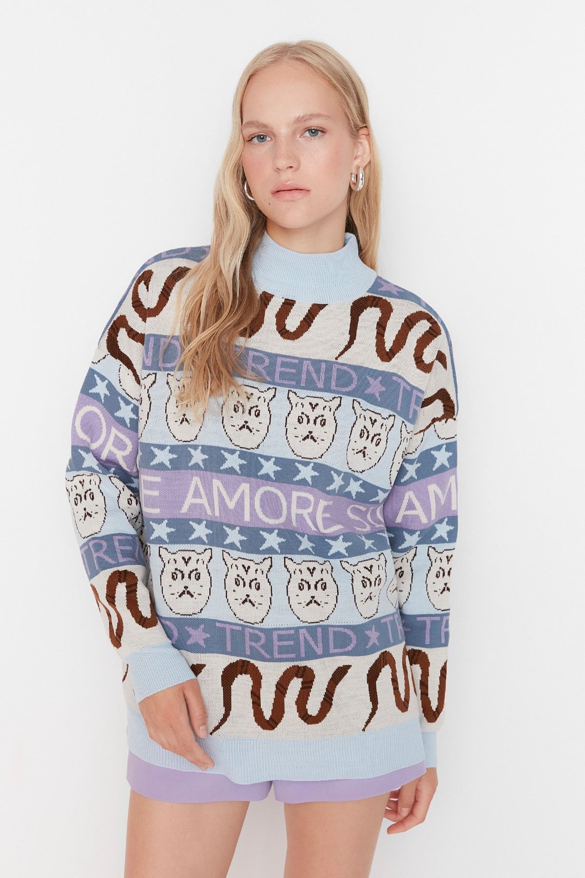 Trendyol Collection Pullover Dunkelblau Regular Fit
