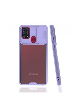 Samsung Galaxy M31 Kılıf Kamera Korumalı Sürgülü Silikon Lensi Kapak Lila 59Z72946