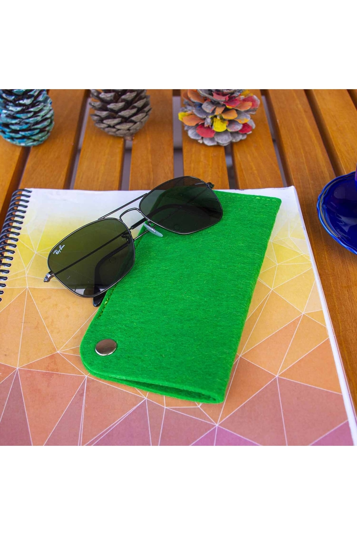 garaccu Özel Tasarım Gözlük Kılıfı One Click, Özel Tasarım Gözlük Kabı Yeşil