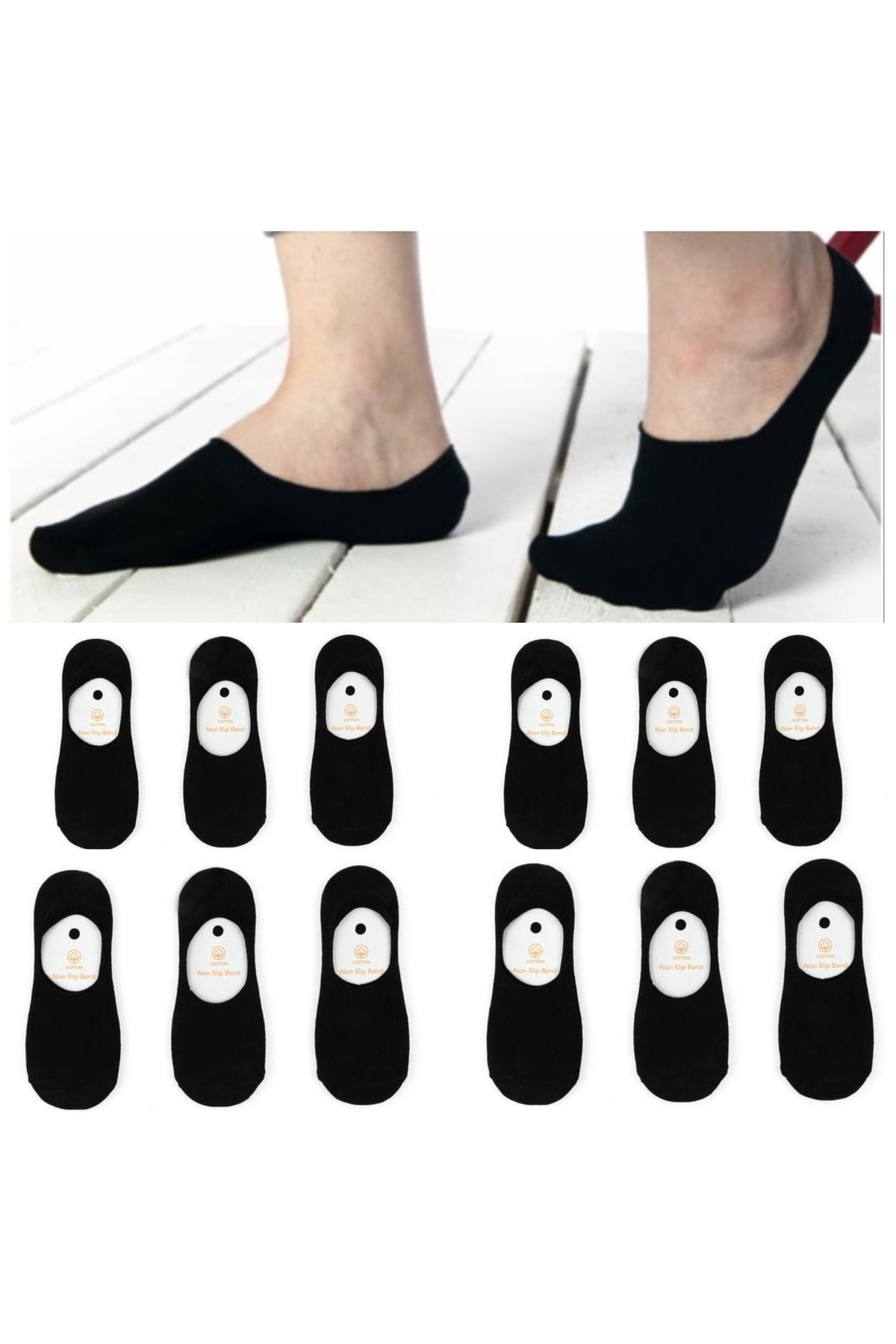 BERELCAN 10 Çift Bay-bayan Siyah Babet Çorap
