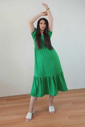 Yeşil Gipeli Ayrobin Elbise 1656428748112-kkl