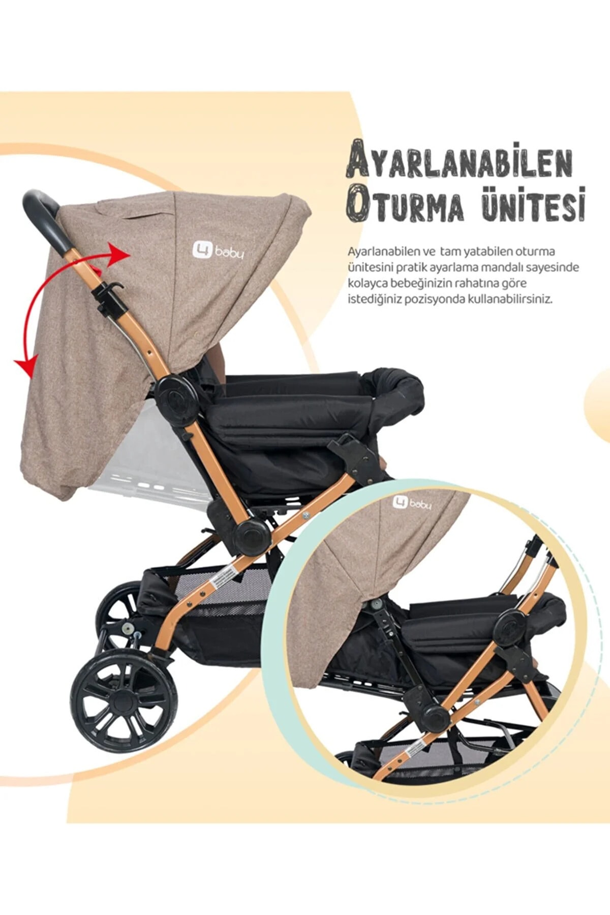 4 Baby Çift Yönlü Travel Sistem Bebek Arabası Ayak Örtüsü Hediye Ilkadım Bebe 6