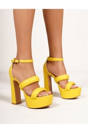 Elvie Platform Topuklu Kadın Ayakkabı Sarı GYGD001PLTELVSAR