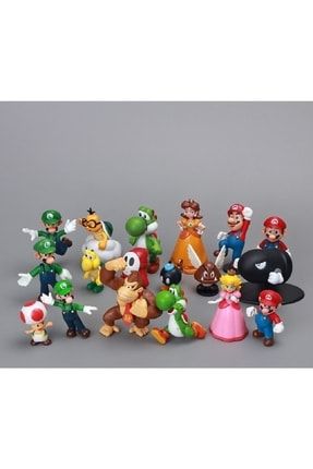 Super Mario Figür Seti 18 Li Paket Mario Luigi Peach Kong Ve Birçok Farklı Karakter 4983164353426589547