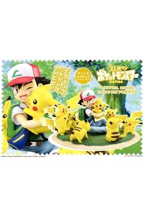 Pokemon Ash Ketchum And Pikachu Crowd Of Pikachum Ver. Figür Seti Yüksek Detaylı Ve Standlı Anime 4535123825859