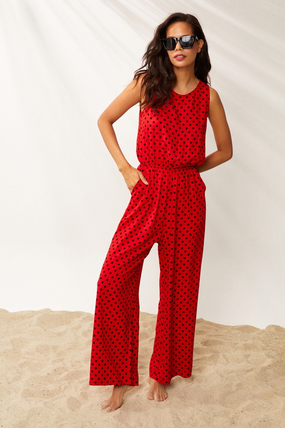 Loft red hot sale jumpsuit