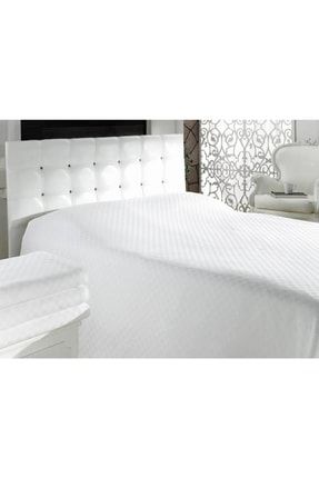 Home Dama Desen Pike Tek Kişilik 160 * 240 Beyaz Yatak Örtüsü DAMAPİKETK