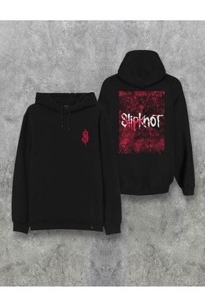 Slipknot Müzik Grubu Ön Arka Baskılı Mevsimlik Kapşonlu Özel Tasarım Hoodie 80008dark1051933