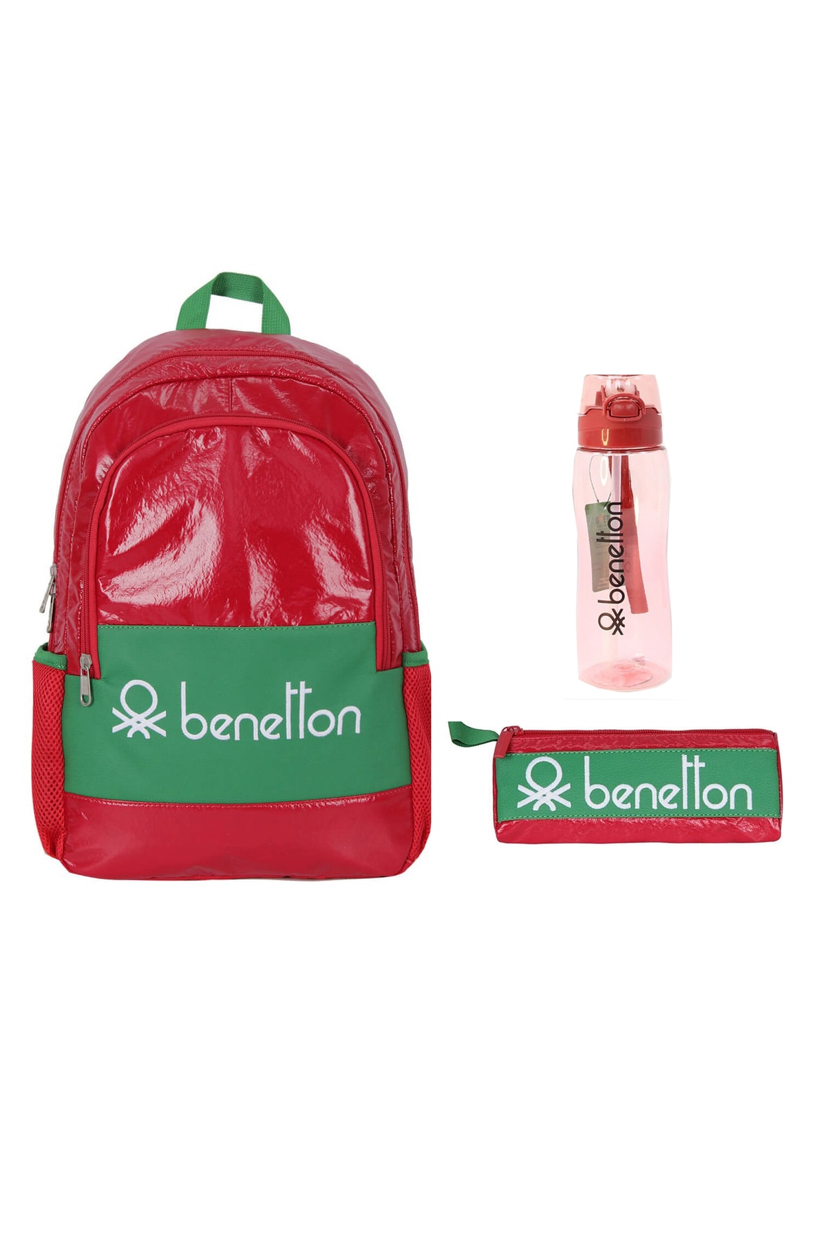 Benetton Noble Red 3lü Set Çanta+kalemlik+suluk