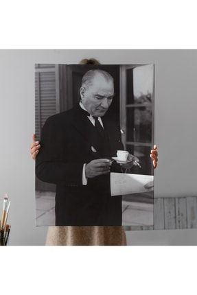 Atatürk Portre Tablosu Mustafa Kemal Atatürk Dikdörtgen Dekoratif Kanvas Tablo 141