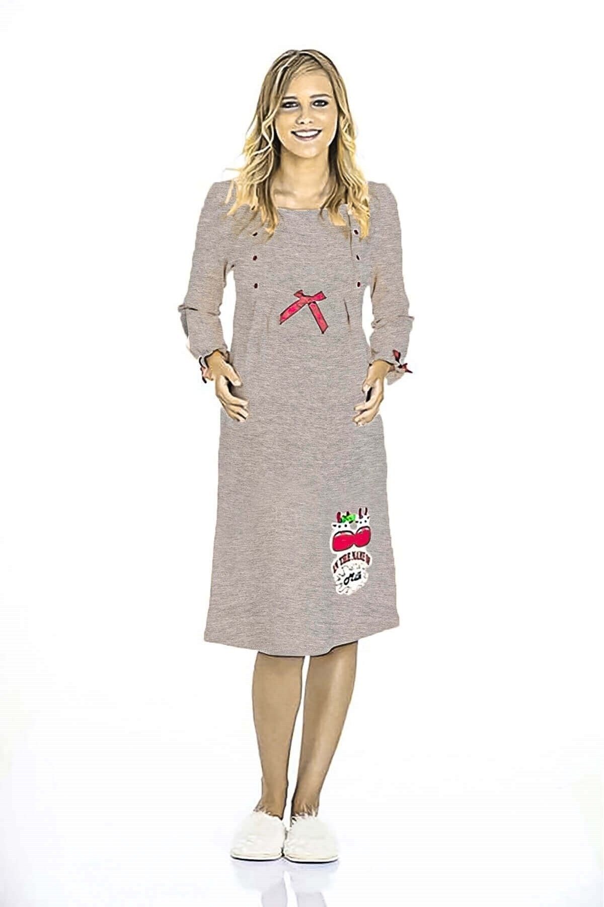 LİMİSSİ %95 Pamuk 2'li Hamile Gecelik Takım