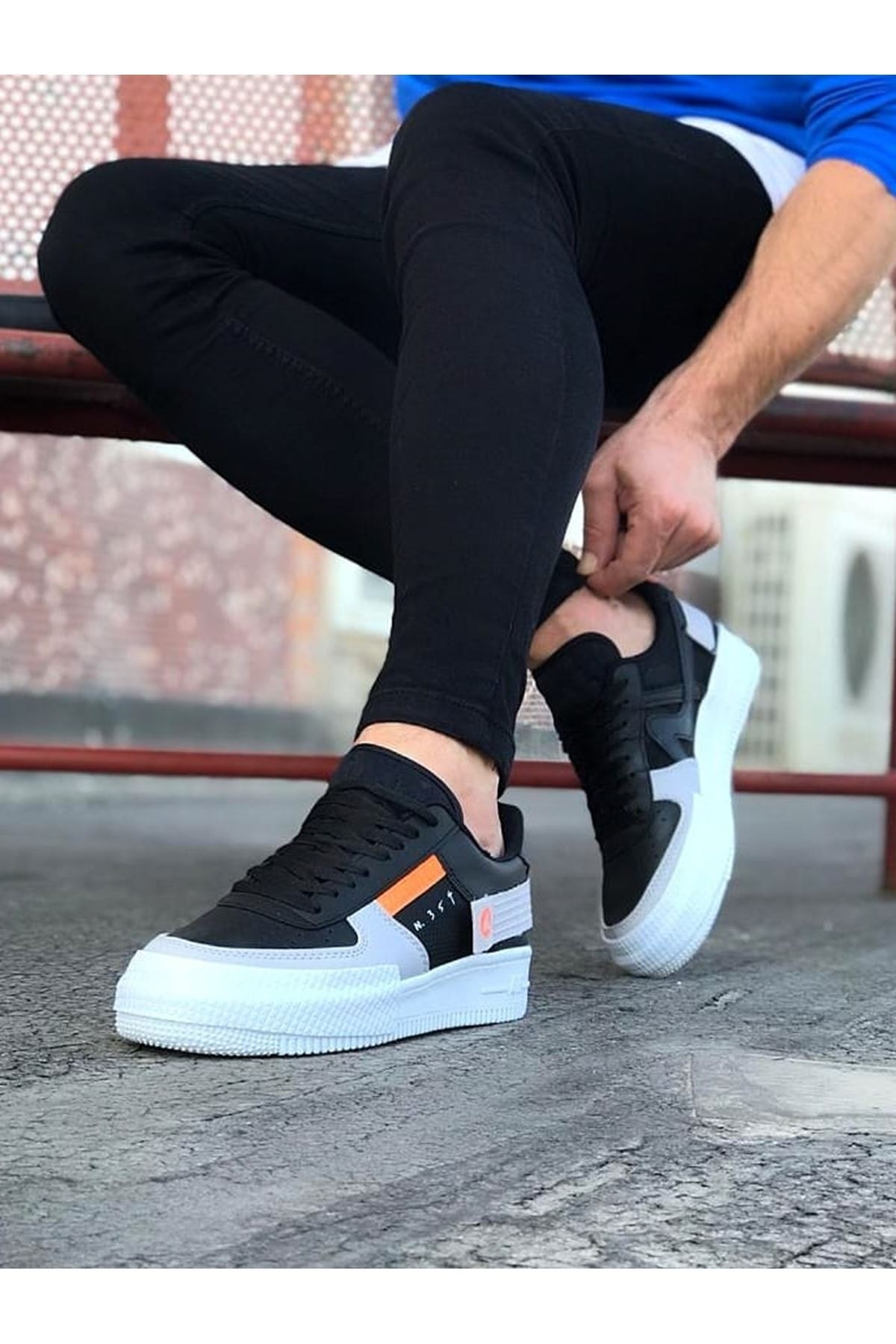 Çok Renkli - Wagoon Wg201 Siyah Gri Erkek Günlük Ayakkabı